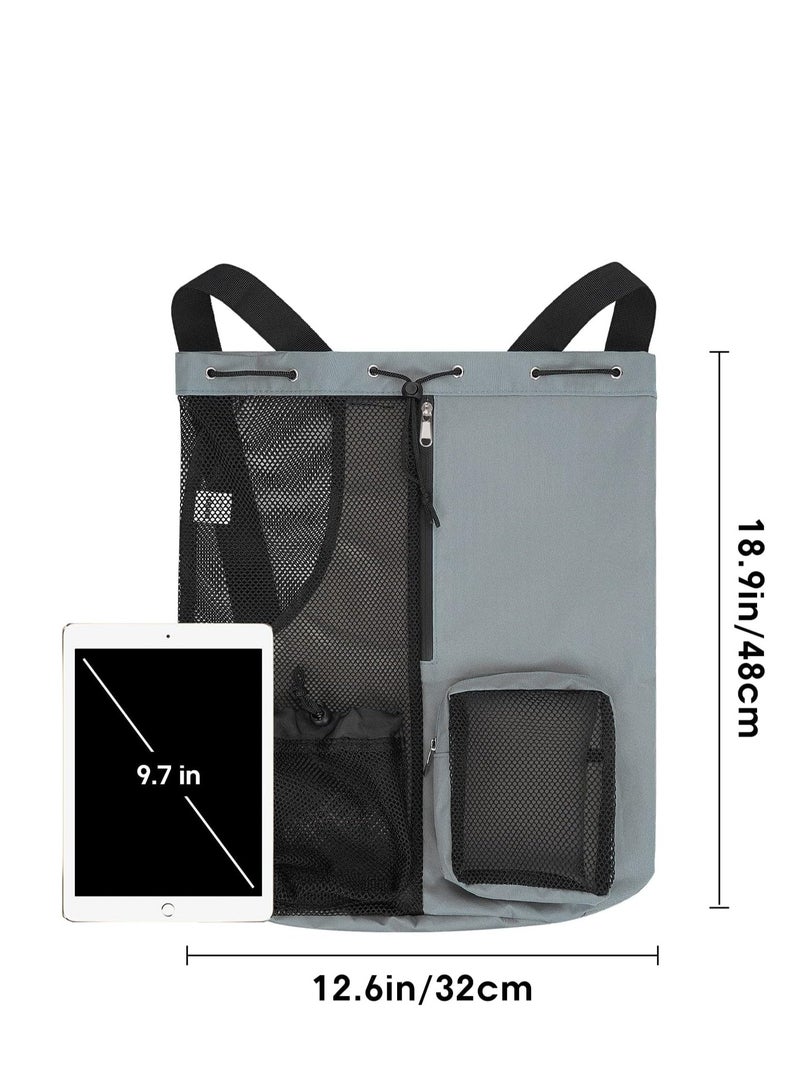 Mesh Swim Bag Drawstring Backpack with Wet Pocket Beach Backpack for Swimming for Swimming Gym and Workout Gear - Image 5